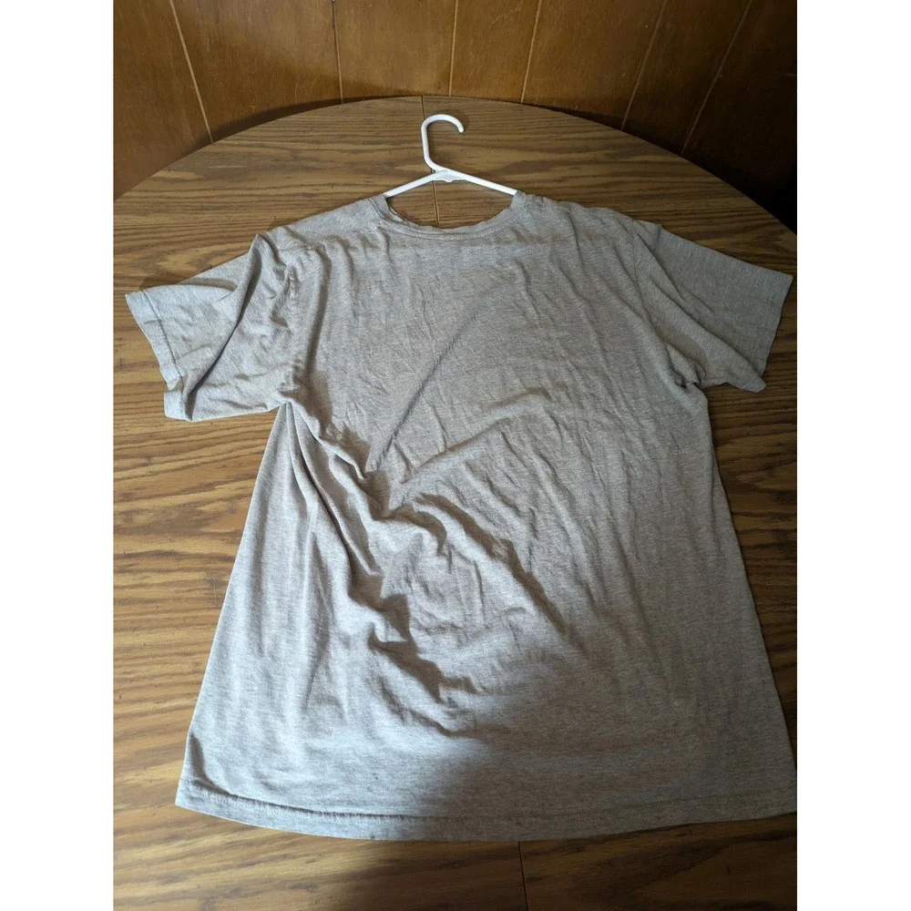 Adidas Mens Graphic T-Shirt Heather Gray Distressed Logo Tee Work Shirt